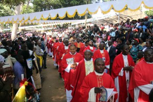 Part of the clergy at the Martyrs Day celebrations