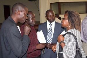 Some of the lecturers after a meeting last year