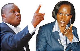 Kampala Lord Mayor Erias Lukwago and KCCA boss Jenniffer Musisi