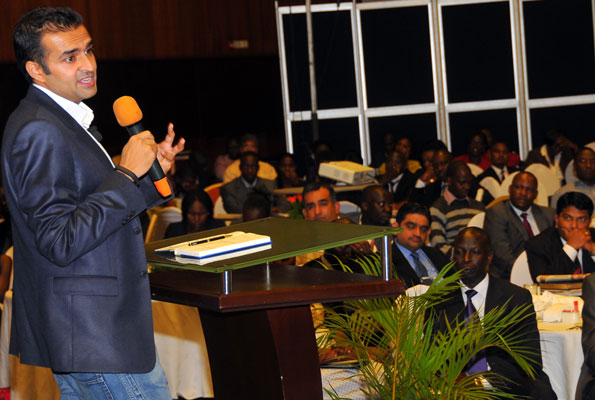 Ashish Thakkar, the key note speaker at the Monitor thought leaders forum delivers the key note speech. PHOTO Y FAISWAL KASIRYE