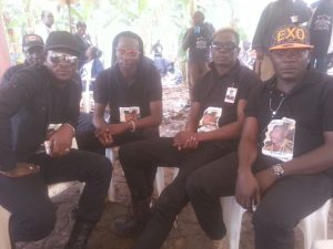 Local Artist King Saha one of the mourners in Lwengo to send off Kaweesi