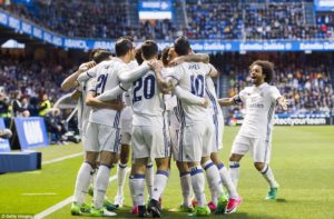 Real Madrid Players Celebrate 