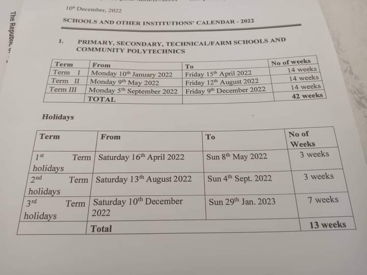 Ministry Of Education Releases Schools Calendar 93 3 KFM